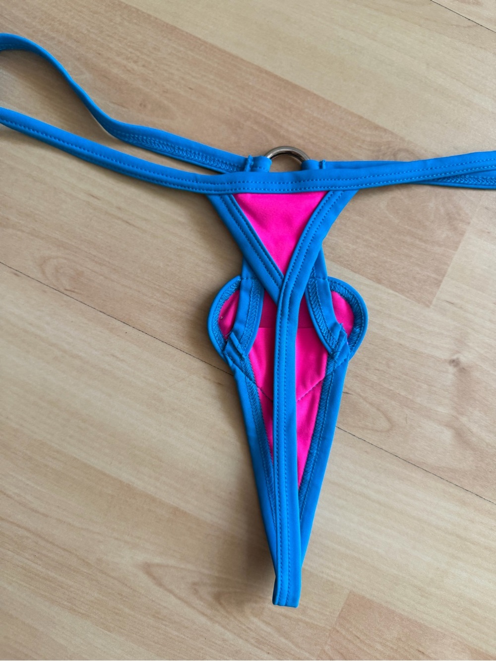 Blue & Pink Heart Micro Bikini Set - Picture 6 of 7